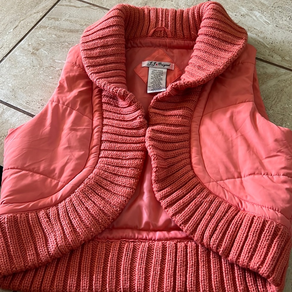 Orange puffer vest